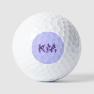 Moderne maagdenpalmkleur Paarse Monogram Initial Golfballen