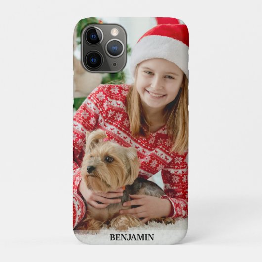 Moderne Maak Je Eigen Foto Naam Huisdieren kindere Case-Mate iPhone Case (Achterkant)
