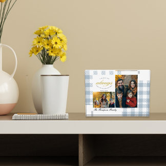 Moderne Maak je eigen Stofblauwe Familie Foto