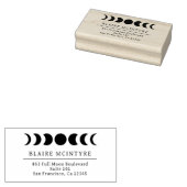 Moderne maan fasen elegant retour adres rubberstempel (Gestempeld)