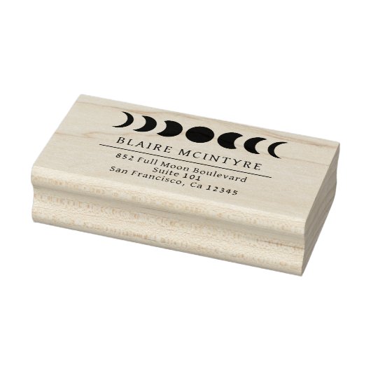 Moderne maan fasen elegant retour adres rubberstempel (Stempel)