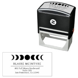 Moderne maan fasen elegant retour adres zelfinktende stempel
