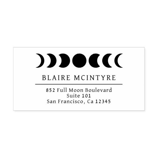 Moderne maan fasen elegant retour adres  zelfinktende stempel (Design)