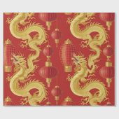 Moderne maan nieuwjaar modern aziatisch patroon cadeaupapier (Vlak)