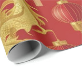 Moderne maan nieuwjaar modern aziatisch patroon cadeaupapier (Rol Hoek)