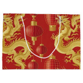 Moderne maan nieuwjaar modern aziatisch patroon groot cadeauzakje (Achterkant)