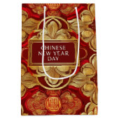 Moderne maan nieuwjaar modern aziatisch patroon medium cadeauzakje (Achterkant)