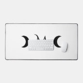 Moderne maan wit en zwart monogram bureaumat (Keyboard & Muis)