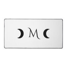 Moderne maan wit en zwart monogram