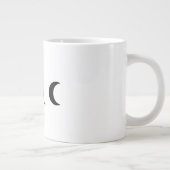 Moderne maan wit en zwart monogram grote koffiekop (Rechts)