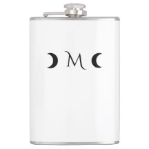 Moderne maan wit en zwart monogram