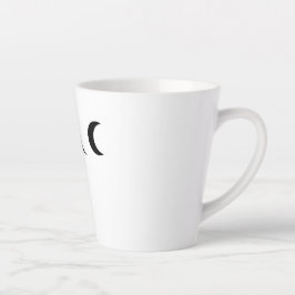 Moderne maan wit en zwart monogram latte mok