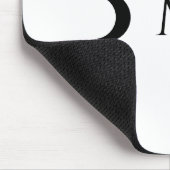 Moderne maan wit en zwart monogram muismat (Hoek)