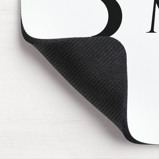 Moderne maan wit en zwart monogram muismat (Hoek)