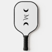 Moderne maan wit en zwart monogram pickleball paddle (Achterkant)