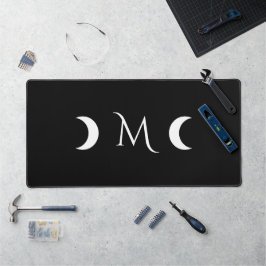 Moderne maan zwart-wit monogram bureaumat