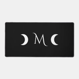 Moderne maan zwart-wit monogram bureaumat