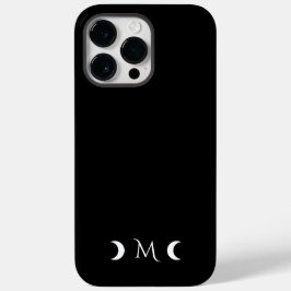 Moderne maan zwart-wit monogram iPhone 16 hoesje