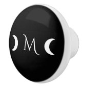 Moderne maan zwart-wit monogram keramische knop (Rechts)