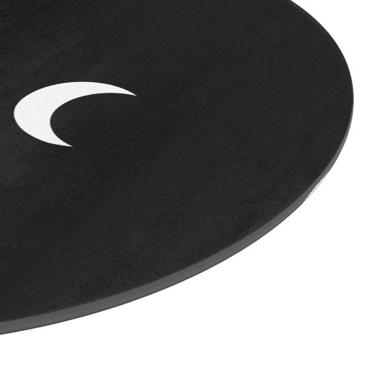 Moderne maan zwart-wit monogram snijplank (Hoek)