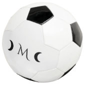 Moderne maan zwart-wit monogram voetbal (Drie kwart)