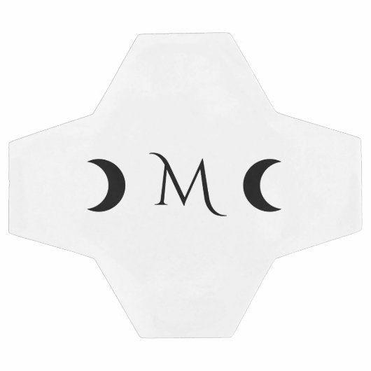 Moderne maan zwart-wit monogram voetbal (Enkel)