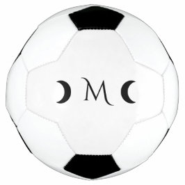 Moderne maan zwart-wit monogram voetbal