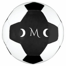 Moderne maan zwart-wit monogram voetbal
