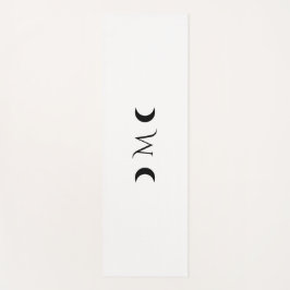 Moderne maan zwart-wit monogram yogamat