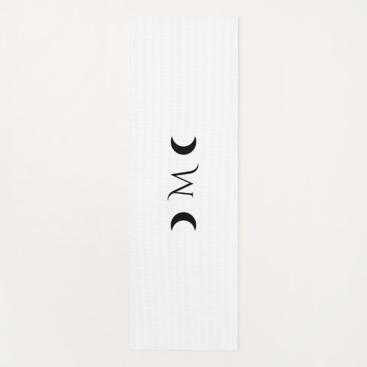 Moderne maan zwart-wit monogram yogamat (Voorkant)