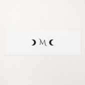 Moderne maan zwart-wit monogram yogamat (Voorkant (horizontaal))