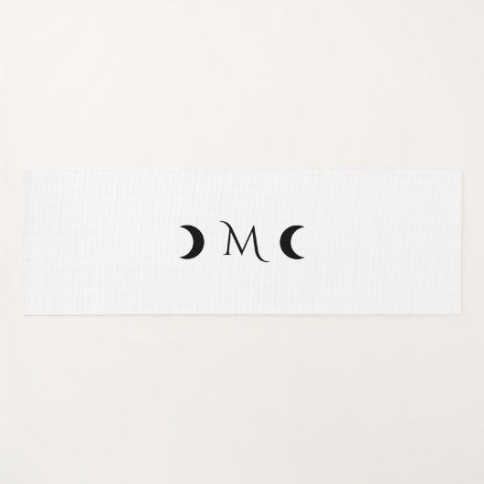 Moderne maan zwart-wit monogram yogamat (Voorkant (horizontaal))