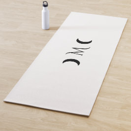 Moderne maan zwart-wit monogram yogamat