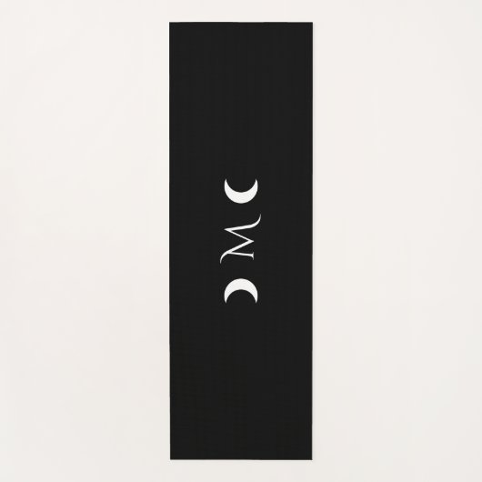 Moderne maan zwart-wit monogram yogamat (Voorkant)