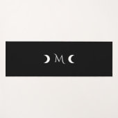 Moderne maan zwart-wit monogram yogamat (Voorkant (horizontaal))