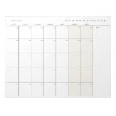Moderne maandelijkse planner notitieblok (Voorkant)