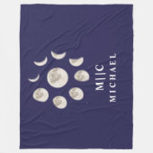 Moderne maanfasen gepersonaliseerd fleece deken (Voorkant)