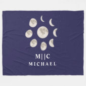 Moderne maanfasen gepersonaliseerd fleece deken (Voorkant (Horizontaal))