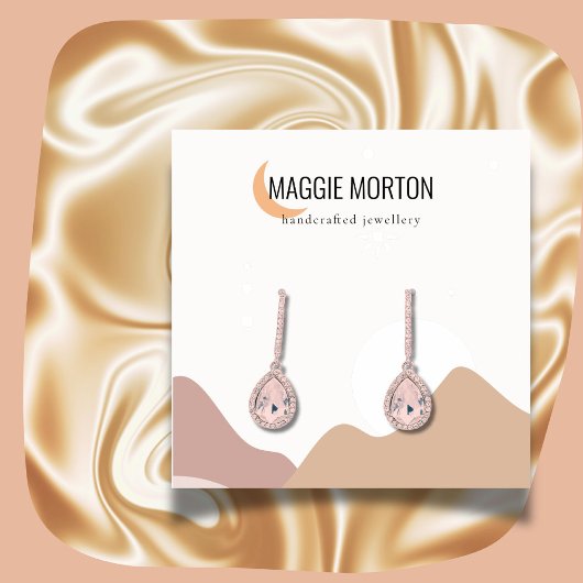 Moderne maanlandschap oorbelhouder kaart vierkante visitekaartje