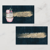 Moderne Macaron Cute Cupcake Bakkerpenseel Slag Visitekaartje (Voorkant / Achterkant)