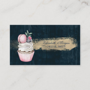 Moderne Macaron Mooie Cupcake Bakkerij Kwaststreek Visitekaartje