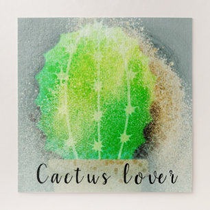 Moderne macroWaterverf groene cactus Legpuzzel