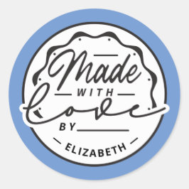 Moderne 'Made with Love' Cirkel Sticker