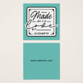 Moderne Made with Love Label Kaart (Voorkant /achterkant)