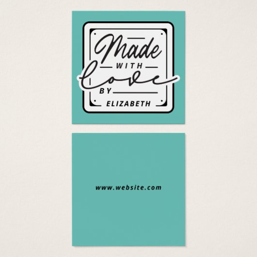 Moderne Made with Love Label Kaart (Voorkant /achterkant)