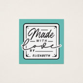 Moderne Made with Love Label Kaart (Voorkant)