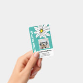 Moderne madelief met foto, logo personeels-ID Badge (Handheld)