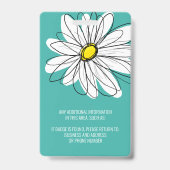 Moderne madelief met foto, logo personeels-ID Badge (Achterkant)