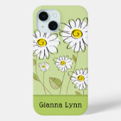 Moderne Madeliefjes Bloemige Monogram Case-Mate iPhone Case (Achterkant)