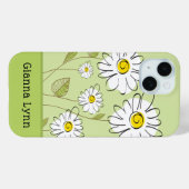 Moderne Madeliefjes Bloemige Monogram Case-Mate iPhone Case (Achterkant (horizontaal))